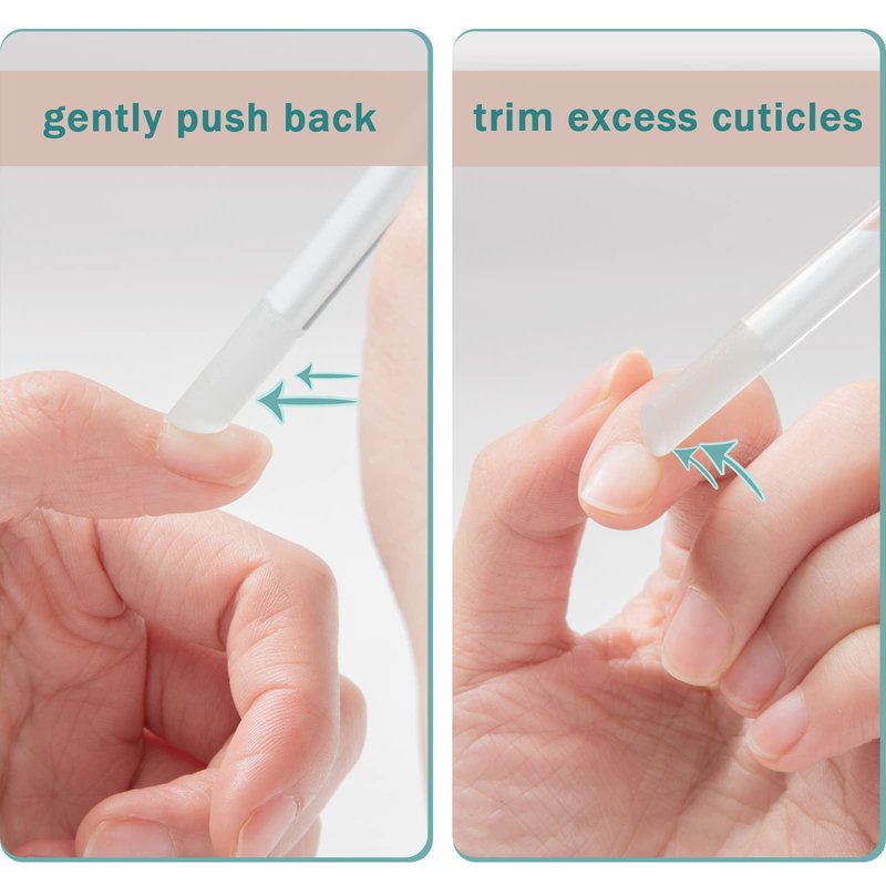 2 Pcs Glass Cuticle Pusher with Leather Case, Glass Cuticle Stick Fingertip Precision Filing Cuticle Remover Etched Dual-Ended Manicure Stick