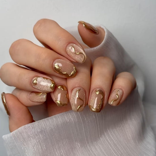 FIEONCIY Press on Nails Square Short Length Glossy Full Cover Acrylic Short Square Shaped False Nails with French Designs Artificial Fake Nails Glue Stick ons Fingernails for Women Girls(W2444)