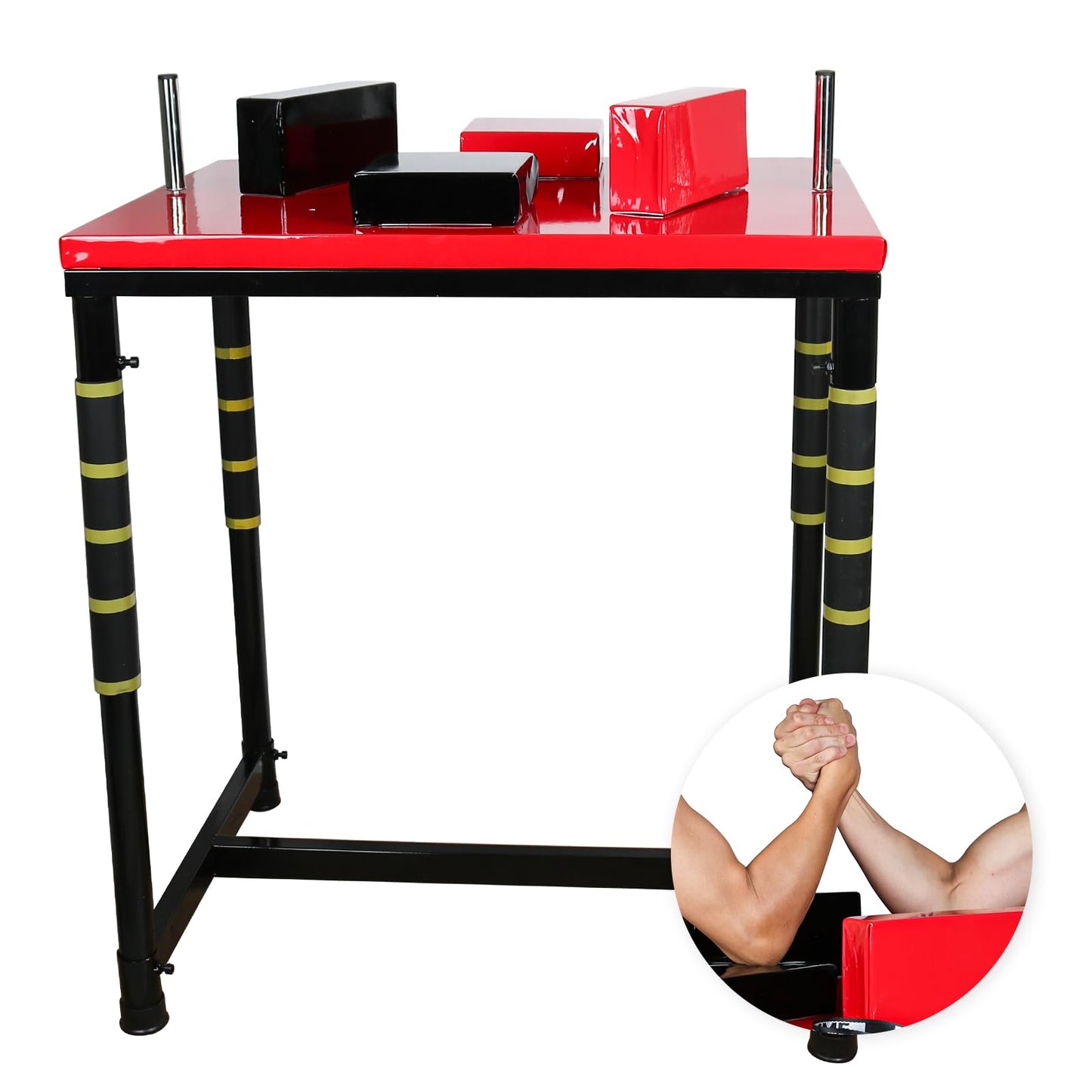 INNOLIFE Professional Arm Wrestling Battle Table, Arm Strength Training Equipment Competition Training Arm Wrestling Table for Use in Home Gym, Red