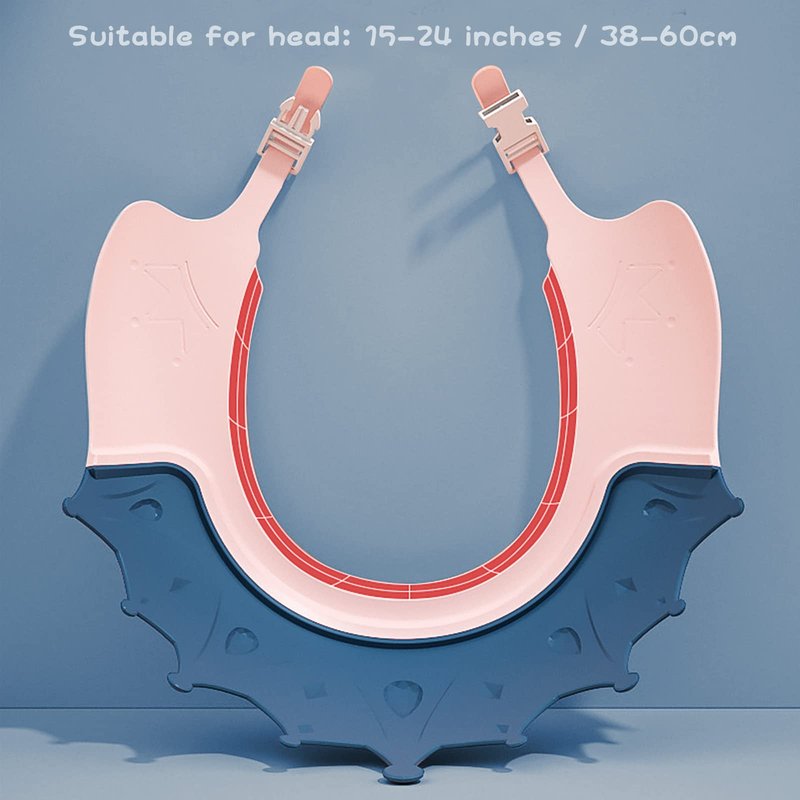 FUSACONY Baby Shower Cap Shield, Shower Cap for Kids, Visor Hat for Eye and Ear Protection for 0-9 Years Old Children, Cute Crown Shape Makes The Baby Bath More Fun(Blue)