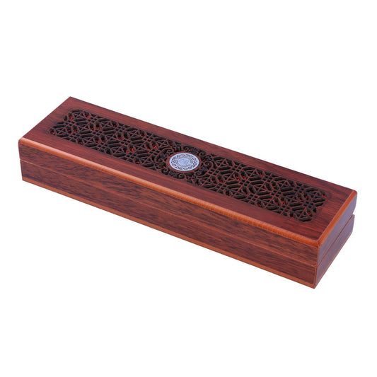 VOSAREA Decorative Storage Box Organizer for Jewelry Necklace Bracelet Watch Delicate Wooden Carved Box for Women Men - Rectangular Vintage Keepsake Gift for Necklace Storage with Hinged Lid