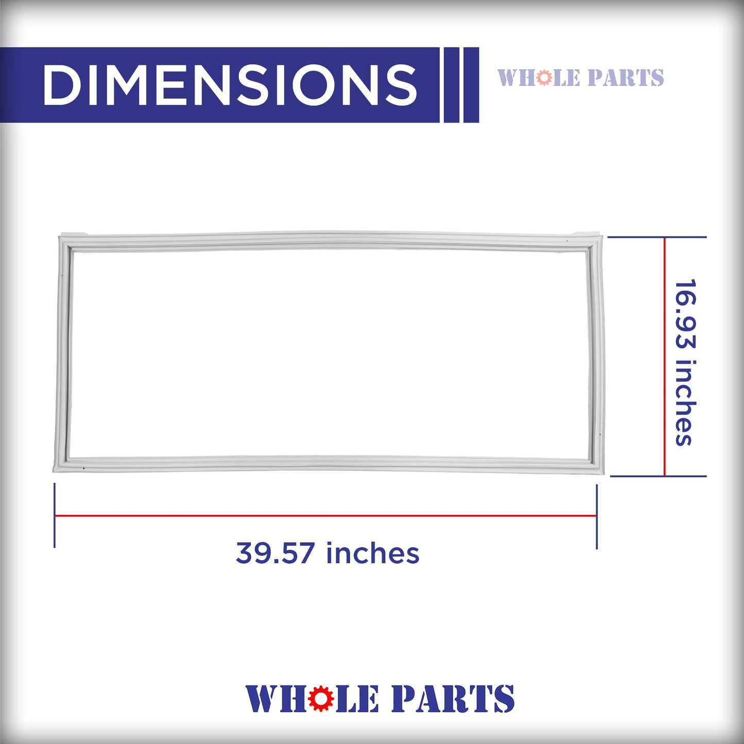 Upgraded Whole Parts Refrigerator French Door Seal Gasket (Magnetic Strip Inside), Part# DA63-06542A - Replacement & Compatible with Some Samsung Refrigerators