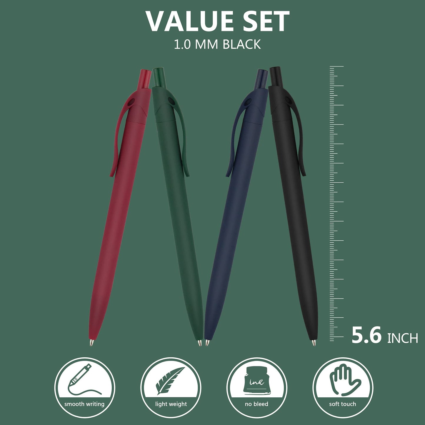 deegtran Pens Bulk, 400 Pack No Bleed Black Ink Pens, Retractable Ballpoint Pens, Pens Medium Point, Smooth Ink Pens, 1.0MM Black Ink