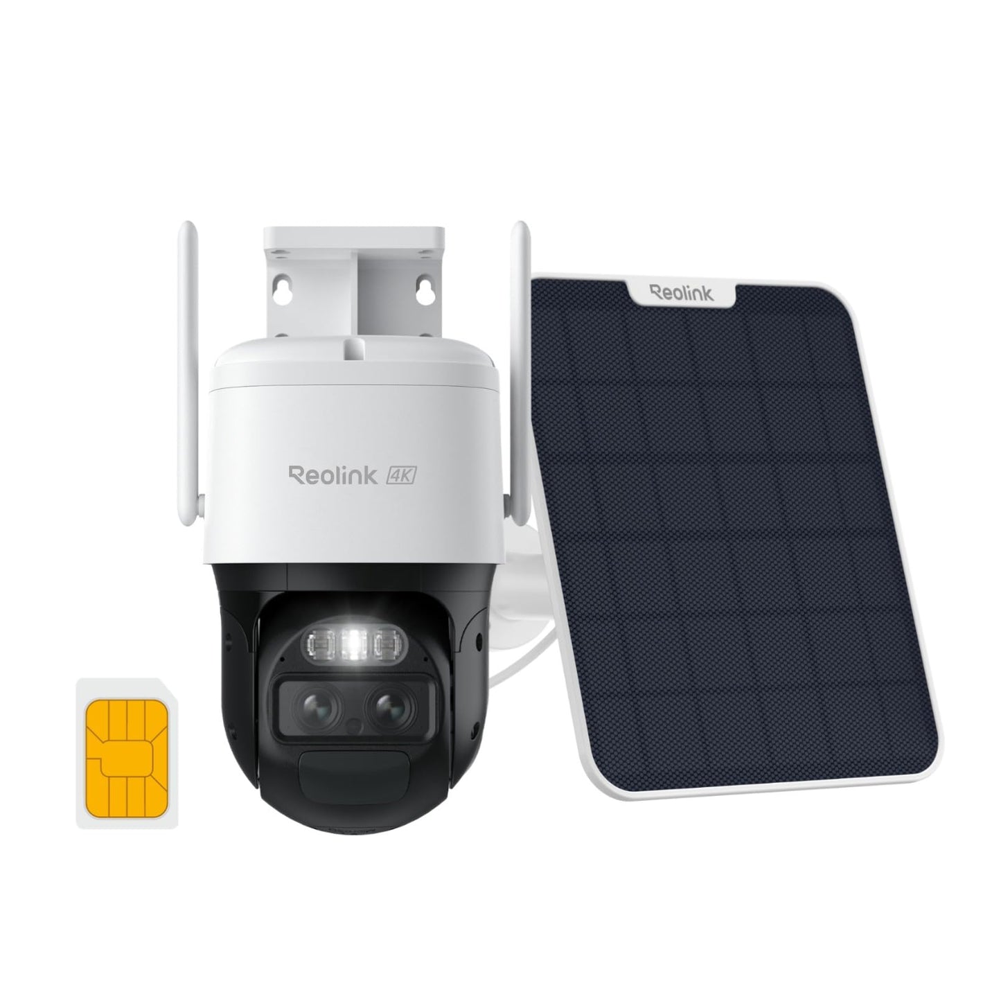 REOLINK 4K Dual Lens 4G LTE Cellular Security Camera Outdoor, 360 PTZ with Auto Tracking, No WiFi Solar Powered, 6X Hybrid Zoom, 8MP Color Night Vision, SIM Card Included,Motion Alert, TrackMix LTE+SP
