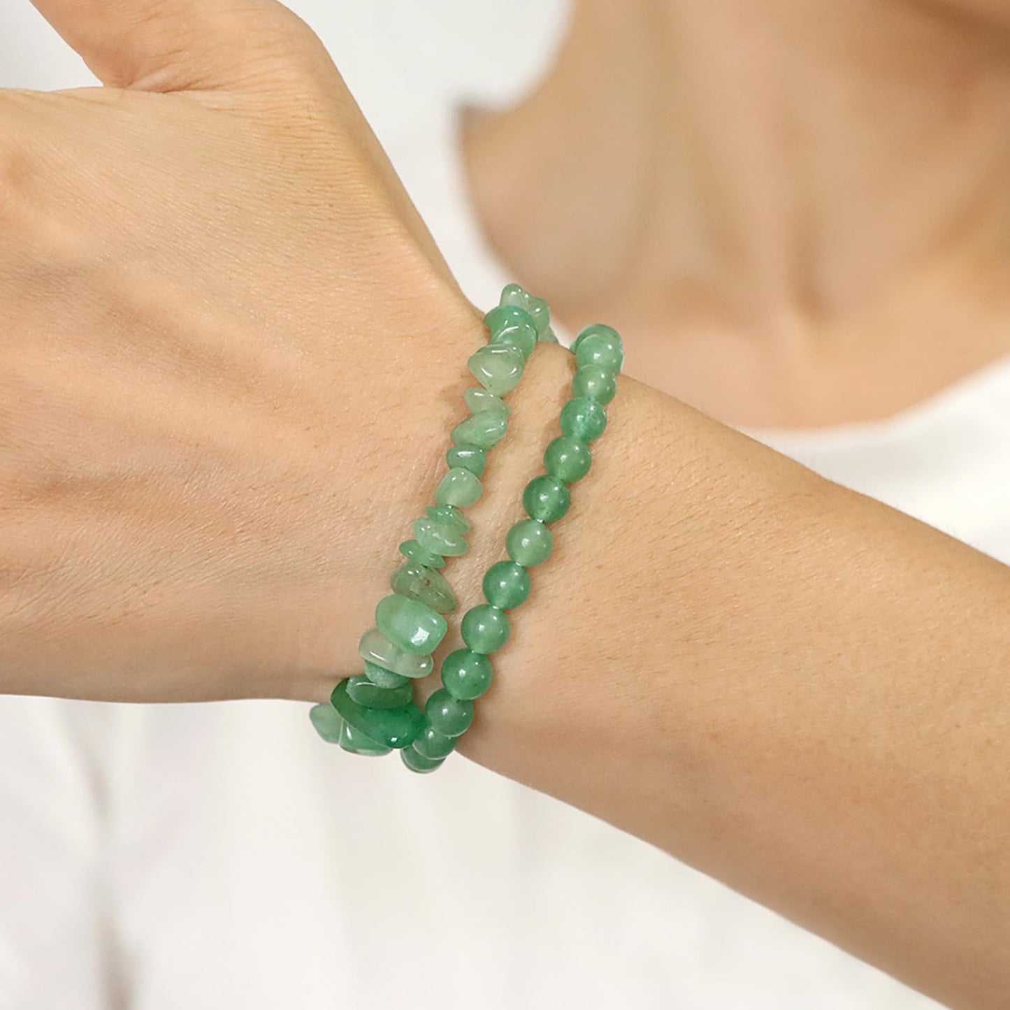 2Pcs Prehnite Bracelet for Women 6mm Handmade Adjustable Prehnite Beaded Bracelet Natural Stone Gemstone Bracelets Prehnite Crystal Bracelet Healing Crystal Bracelet Prehnite Jewelry for Women Men