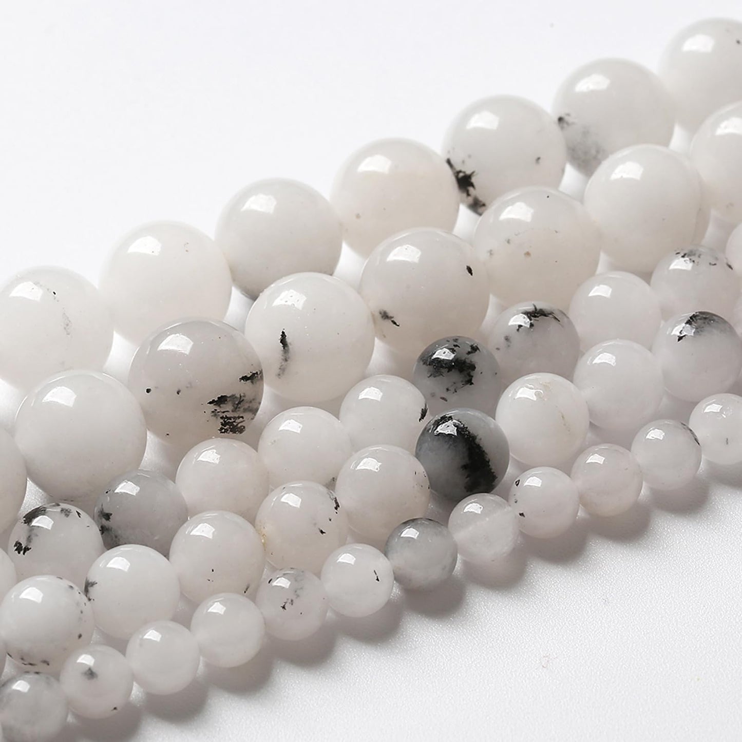 36pcs 10mm Natural Black Rutilated Quartz Crystal Jade Stone Beads for Jewelry Making Energy Healing Power Stone Beads DIY Bracelet Necklace Accessories 15" (10mm, Black Rutilated Quartz Jade)