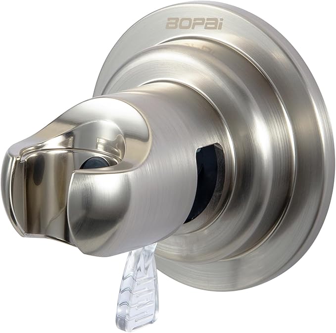 BOPai Suction Cup Shower Head Holder for Handheld Shower â No Drill, for Smooth Surfaces Only, Vertical Mount Only, Brushed Nickel