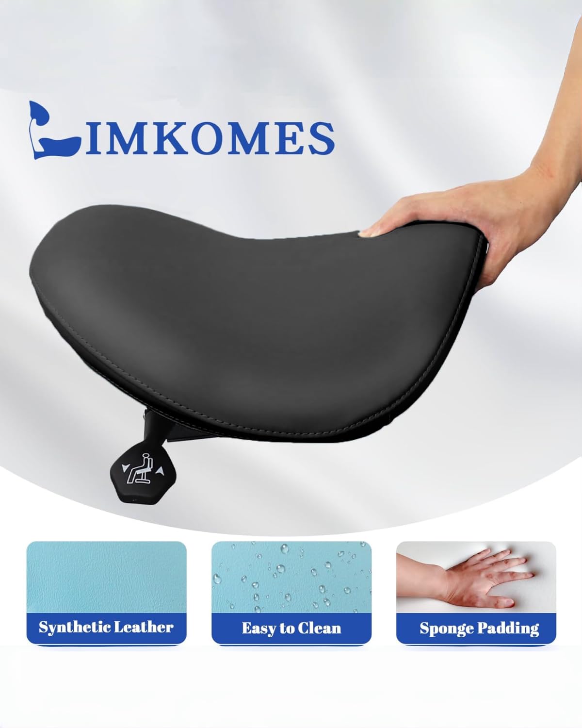 LIMKOMES Saddle Stool with Wheels,Rolling Stool,Rolling Chair Ergonomic Swivel Rolling Chair with Hydraulic Lifting Height Adjustable Rolling for Office Medical Massage Salon Drafting(Black)