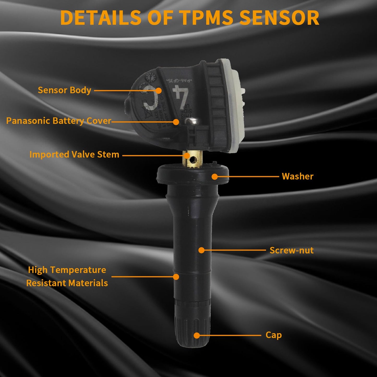 JUEDIMA TPMS Sensor, 433MHz Tire Pressure Monitor Sensor Compatible with Malibu, Silverado, Impala, Lacrosse, CT6, XT5, Acadia & Sierra 2016-2023, Replace# 13598773 13516165, 4PCS Set