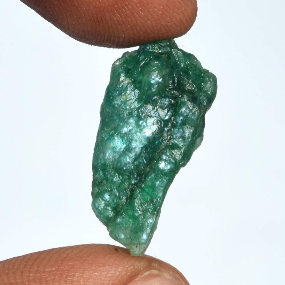 GEMHUB Rare Raw Green Emerald Gemstones for Jewelry Making 11.00 Ct Uncut Rough Crystals and Healing Stones | Rough Emerald Gem Stones