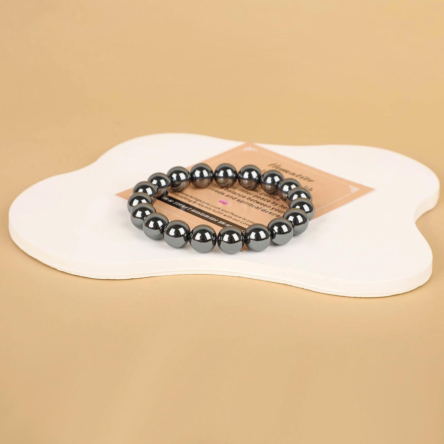 AD Beads Handmade Gemstone Stretch Elastic Bracelet Crystal Healing Reiki Nature's Beauty and Spiritual Essence Unisex (6mm, Hematite (Healing and Health))