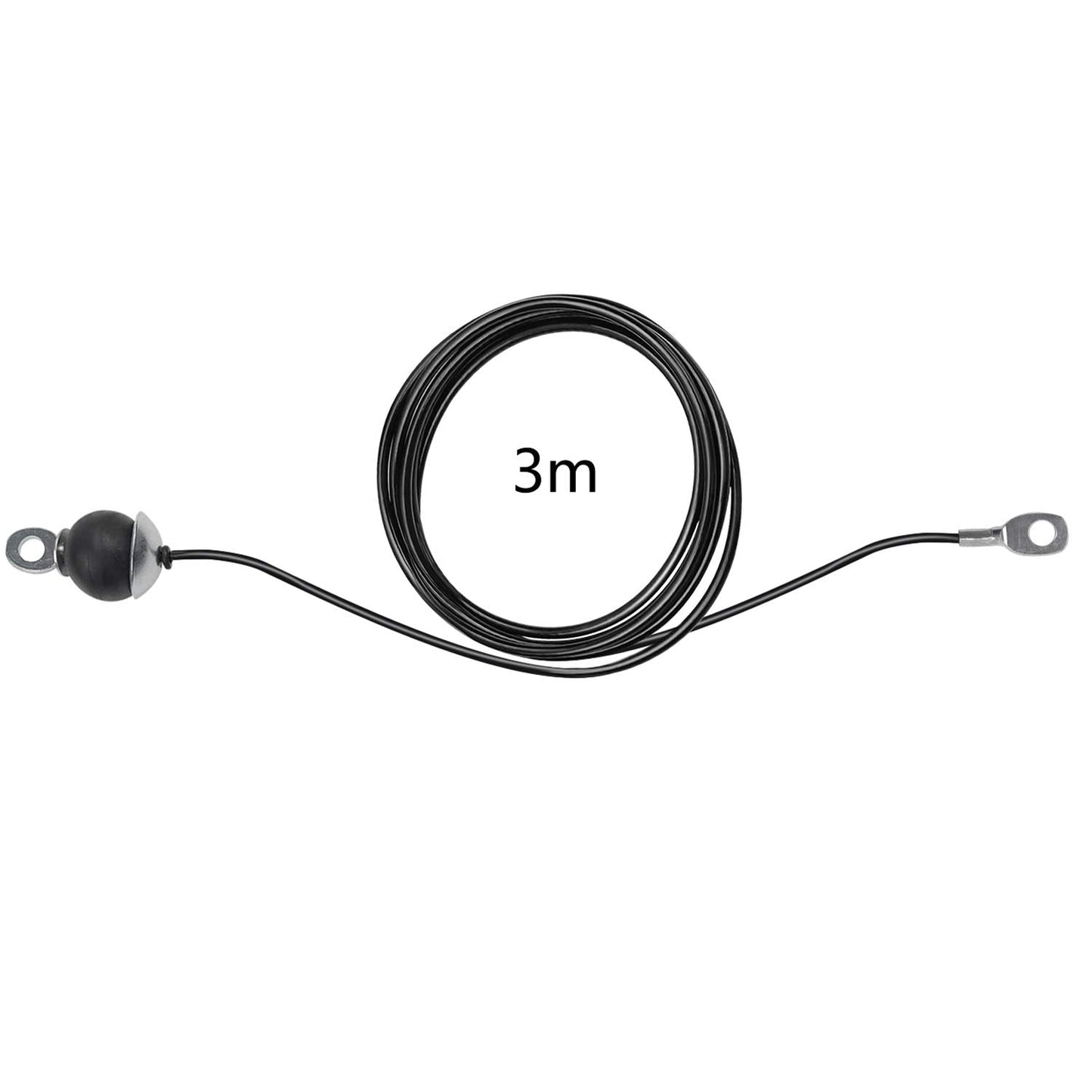 LFJ Replacement Gym Cable Fitness Pulley Cable Steel Wire Rope for Cable Machine Home Gym Weight Lift Pulley System (Fixed Length with Stopper, 118")"