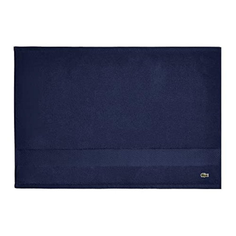 Lacoste Heritage 100% Supima Cotton Tub Mat, Navy, 21" x 31" – Highly Absorbent & Quick Drying, Premium Super Soft Bath Towel, Bathroom Essential, Gift for All Occasions, Machine Washable