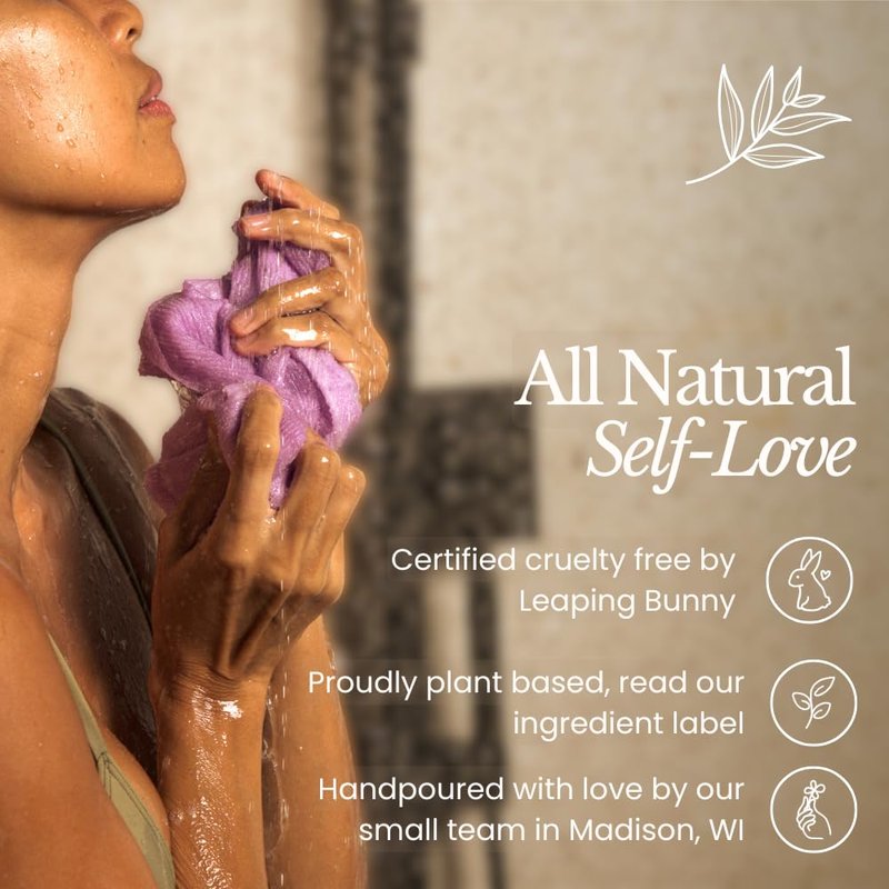 Bare Botanics 24oz Unscented Sea Salt Body Scrub | Non-toxic, Vegan & Cruelty-free | Made in Madison, WI | Full Body Exfoliator & Hydrating Moisturizer with a Cute Wooden Spoon