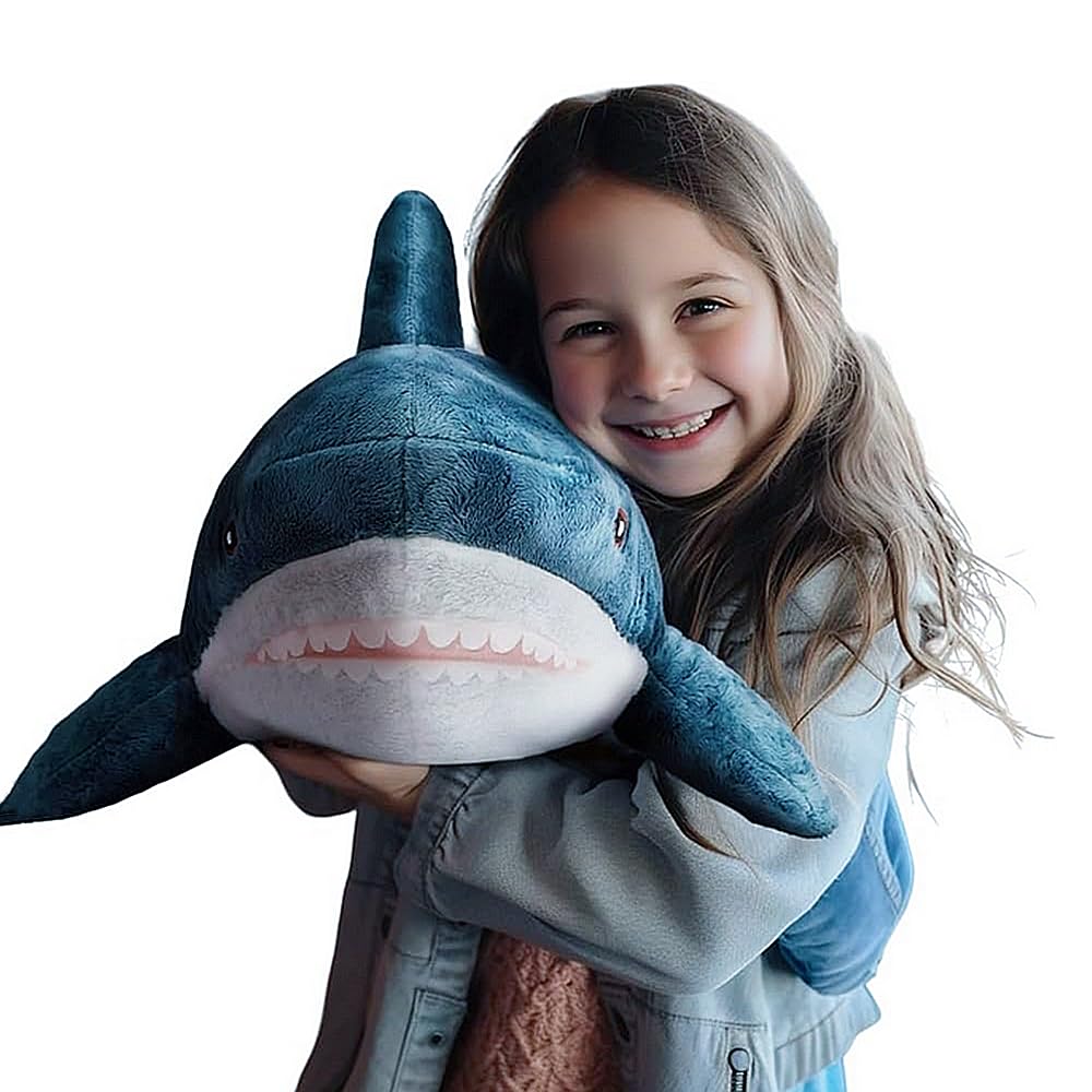 XIYUAN 39.3-Inch SharkPlush Toy Giant SharkStuffed Animal Soft SharkPillow Cushion Shark Plush Pillow Chubby Stuffed Shark Toy Bedtime Gift Throw Pillow for Home Room Décor Kids
