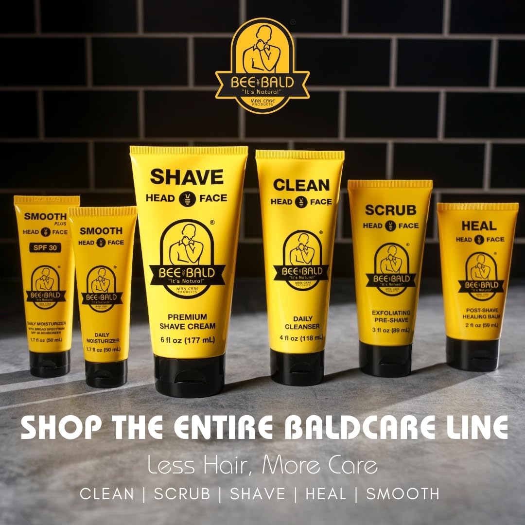 Bee Bald SMOOTH Daily Moisturizer Hydrates & Tones Away Fine Lines, Wrinkles and Dry Patches; Helps Control Oil & Shine to Feel Cool, Fresh and Comfortable, 1.7 Fl Oz (Pack of 2)