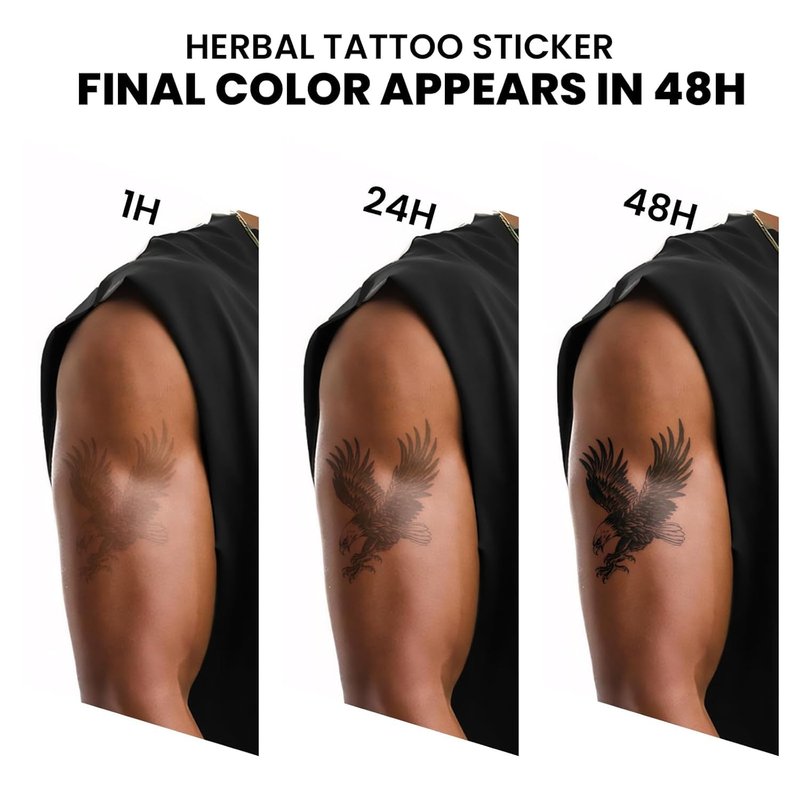 UBICA Semi Permanent Tattoos, 2 Sheets Realistic Large Temporary for Men, Fake Tattoos for Arm, Waterproof, No Reflective, Lasts 1-2 Weeks, Bold Black Ink Body Art(Tribal Gothic Swirl Designs)