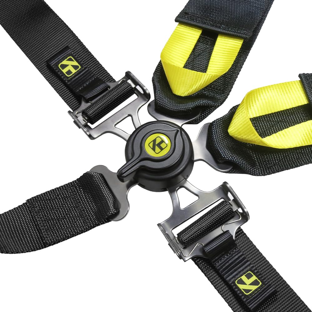 Kyostar 5 Point Safety Harness Racing Seat Belt 2"+3"" Camlock Quick Release Premium Quality Heavy-Duty Soft Webbing Universal Black"