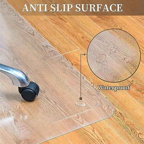 Office Chair Mat for Hard Floors, 44¡± x 58¡± Large Floor Protector Mat, Easy Rolling Desk Chair Mats for Hardwood, Clear, Easy to Clean (Rectangle)