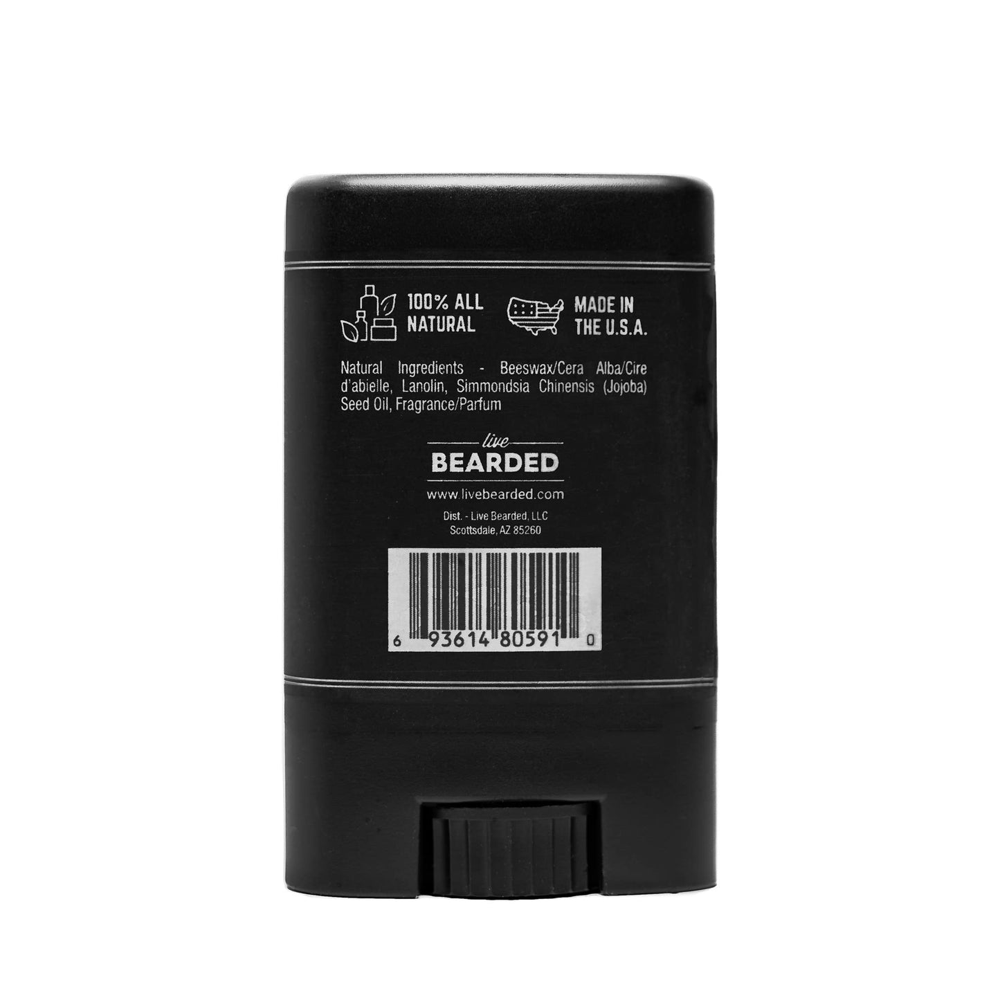 Live Bearded Mustache Wax Stick, 0.35 oz - Made in the USA with All-Natural Ingredients - Medium Hold Stache and Beard Styling for Men | Straight Up - Fragrance-Free