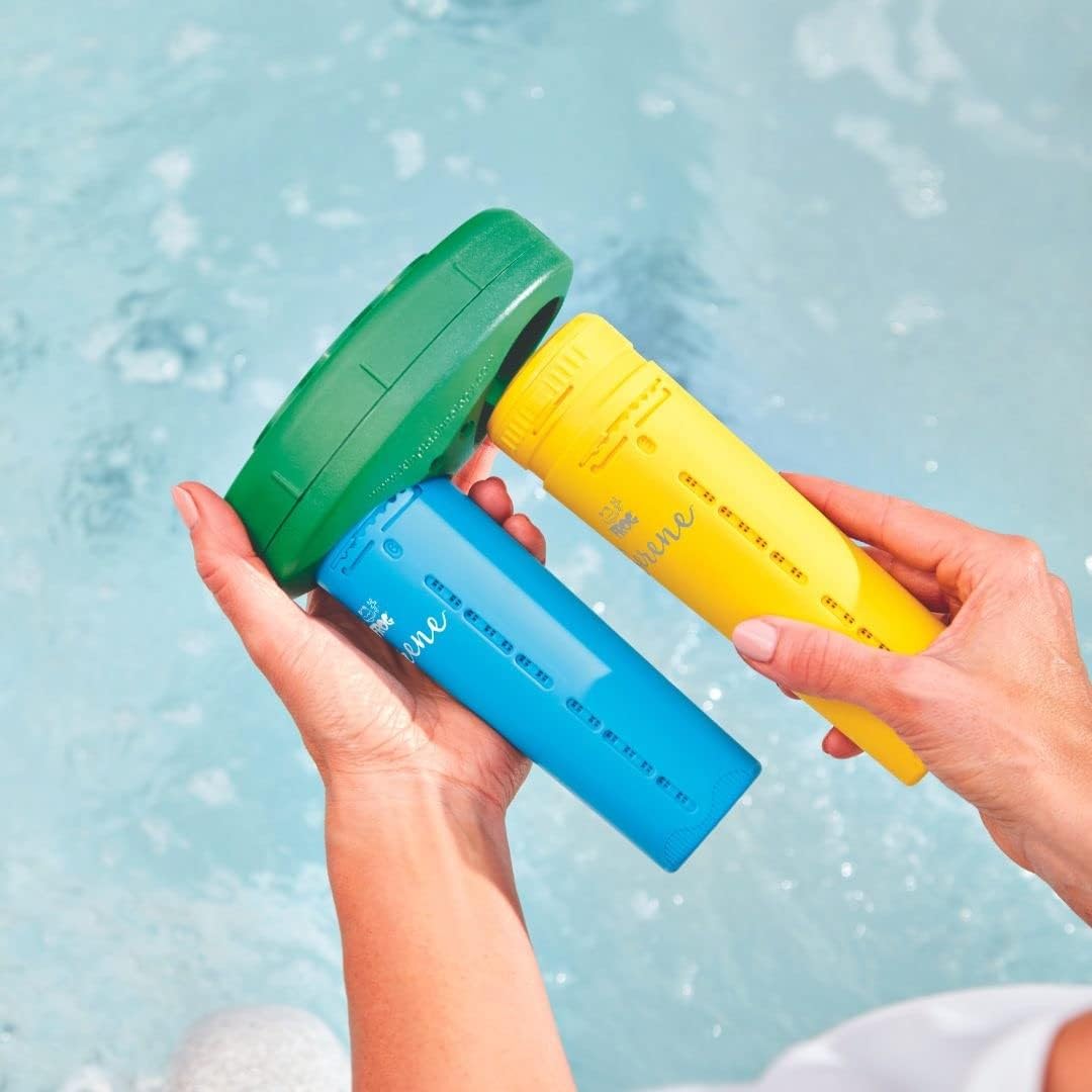 FROG Serene Floating System for Hot Tubs - Quick & Easy Prefilled Hot Tub Sanitizer - Hot Tub Maintenance System with Sanitizing Minerals & Bromine - Starter Bundle