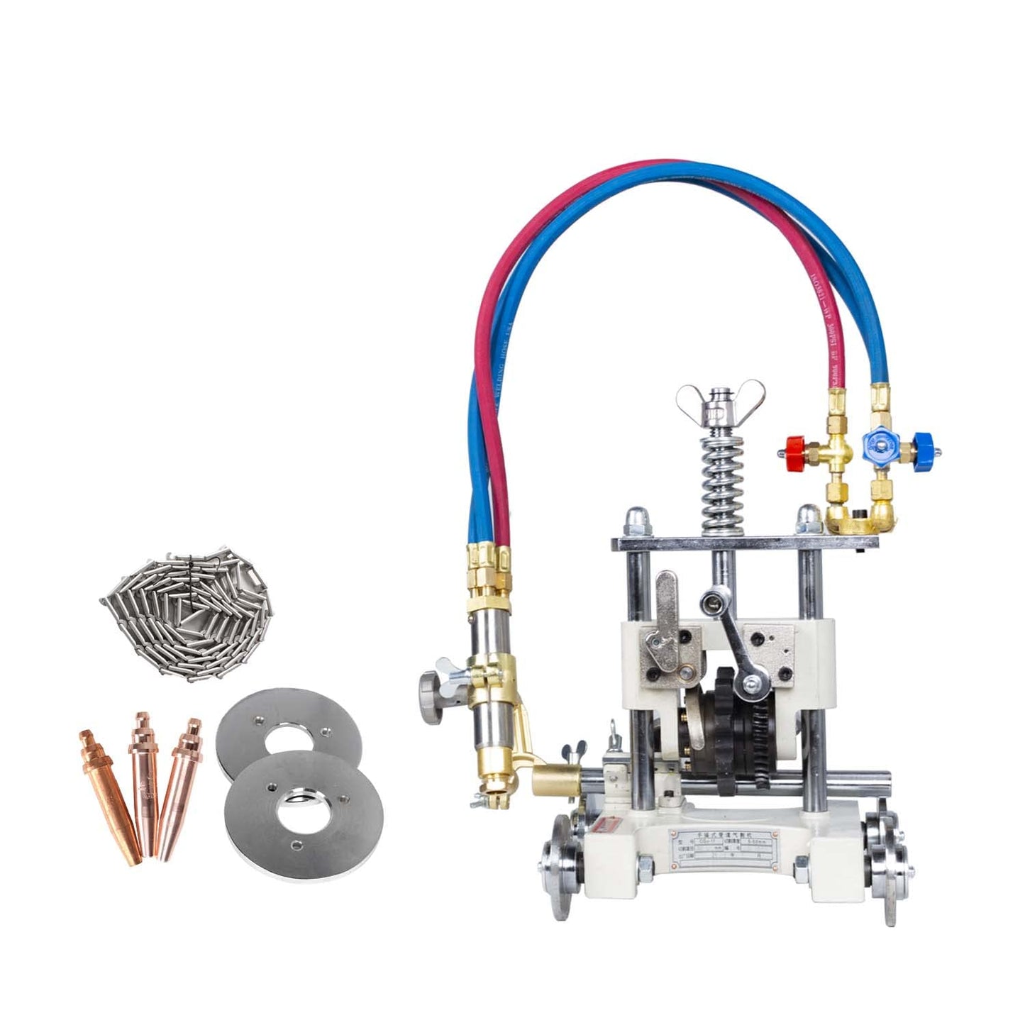 CG2-11Y Manual Tunnel Pipe Gas Cutting Machine 5~50mm Torch Beveling Gas Cutter Precise Pipe Cutting Machine Efficient Pipe Beveling Torch Machine Tube Pipe Cutter Tool(Acetylene + Oxygen)