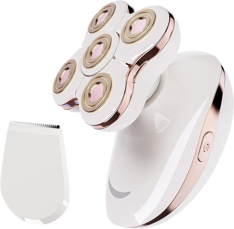 Electric Razors for Womens, 2-in-1 Best Shaver for Women, Rechargeable Trimmer with Detachable Head for Women's Legs, Bikini, Face, Lips Hairs, Cordless Wet Dry Facial Hair Removal for Women
