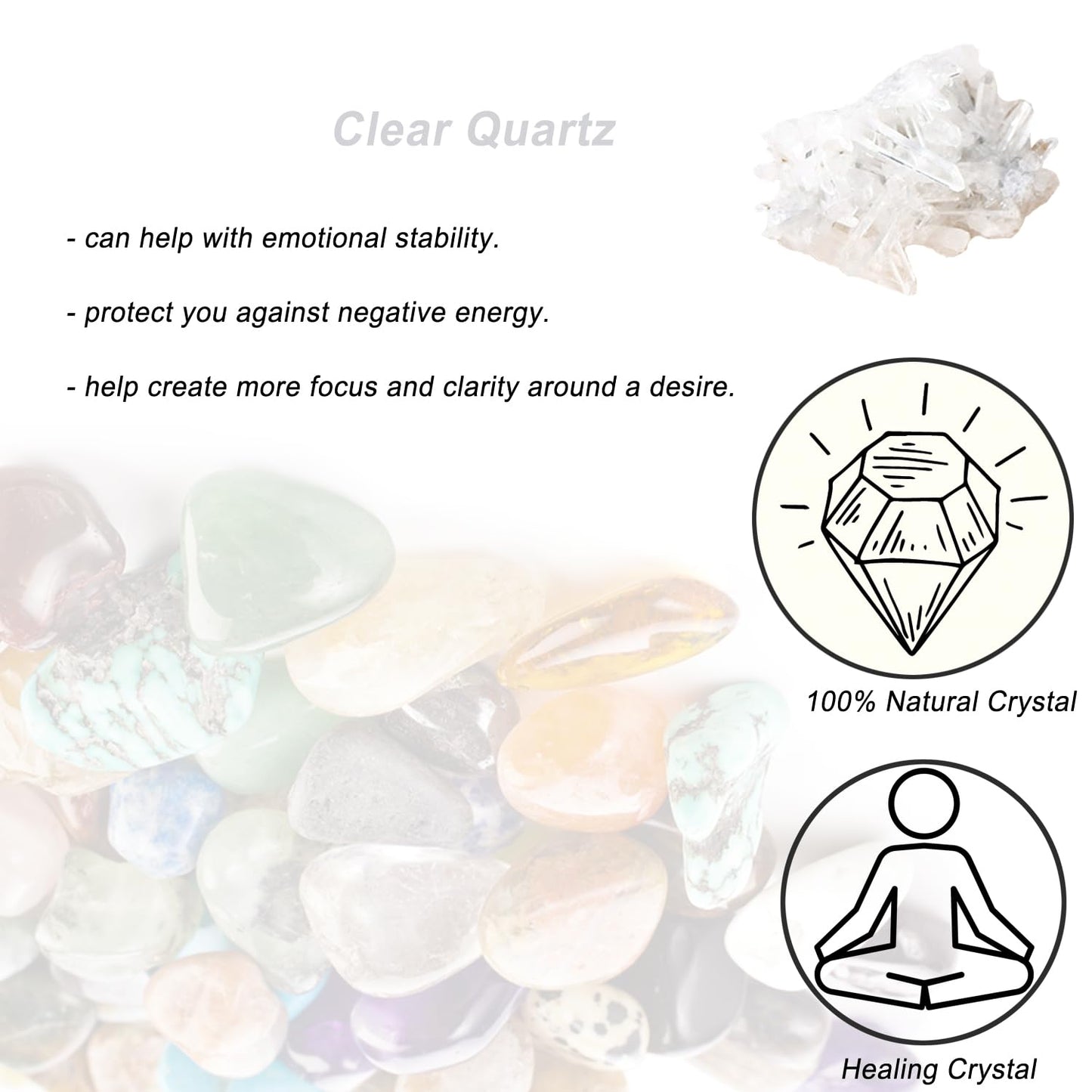 Erliway Natural Clear Quartz Crystal Cluster, Clear Quartz April Birthstone, Raw Gemstone Specimen for Birthday Gift Reiki Healing Meditation Home Decor (0.08-0.13lb)