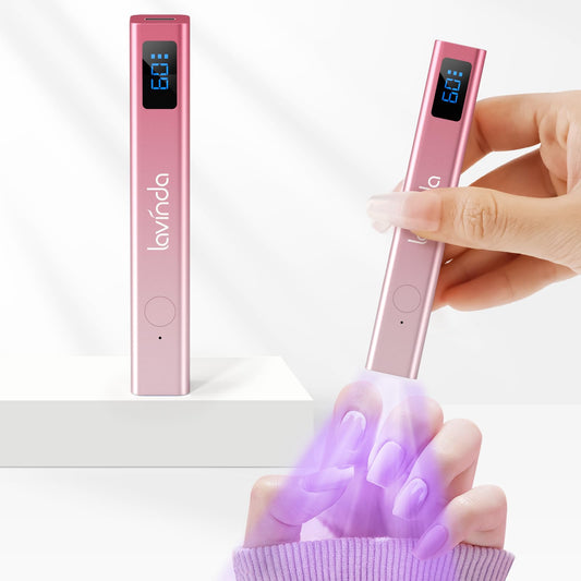 Lavinda Handheld UV Light for Gel Nails, Mini Nail Lamp, Portable Cordless Rechargeable UV Led Nail Lamp Nail Dryer for Fast Curing Gel Polish USB Flashlight for Home DIY Manicure