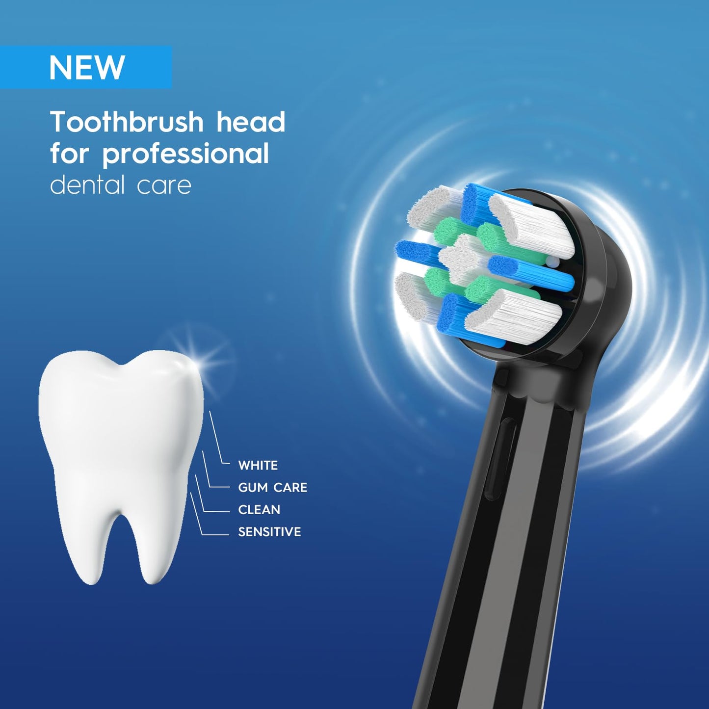 12 Pack IO Replacement Heads with Medium Soft Bristles Compatible with Oral b IO 2/3/4/5/6/7/8/9/10 Series Electric Toothbrush, Brush Heads Compatible with Oral b IO (Black/White)