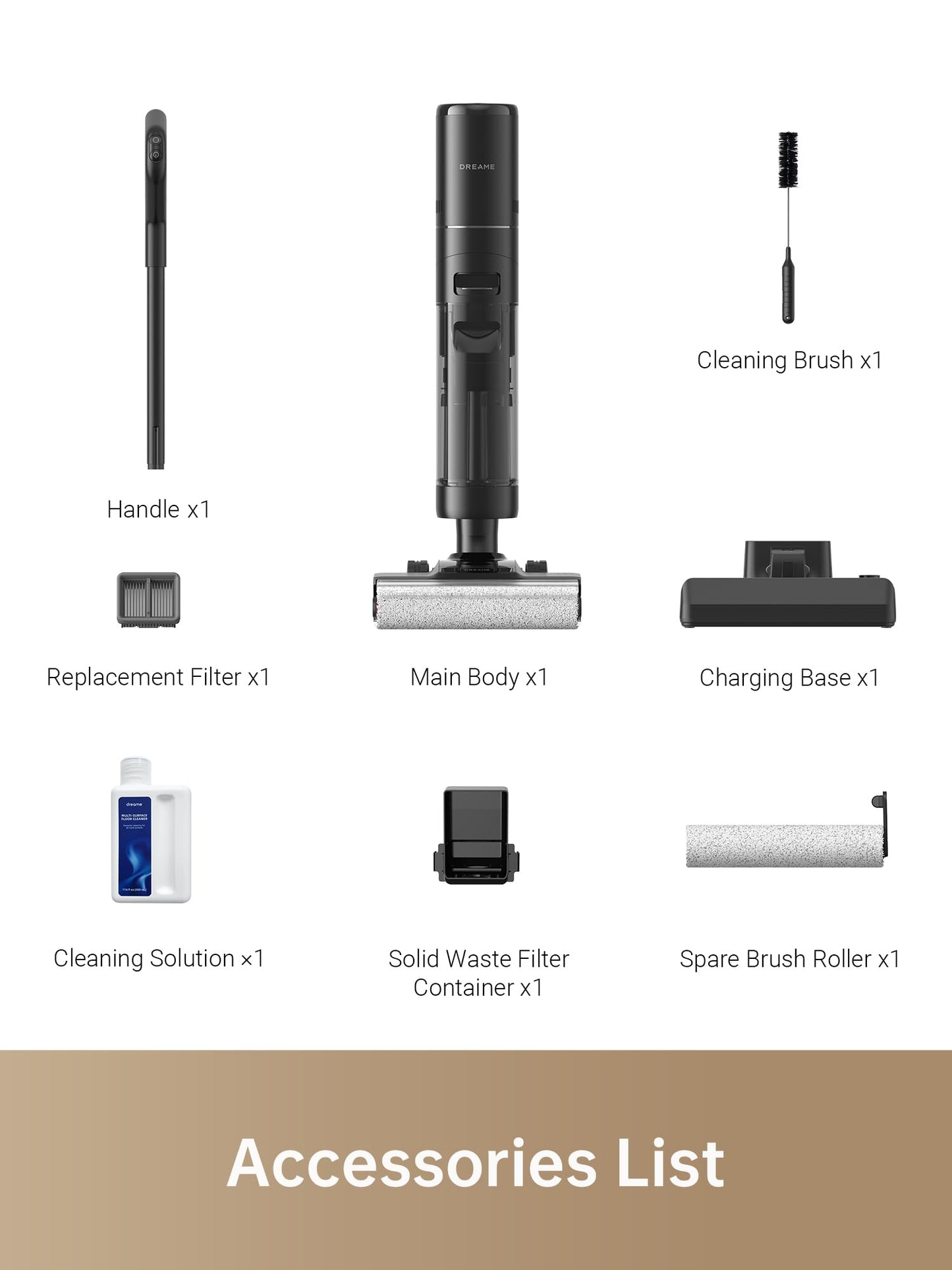 DREAME H13 Pro Wet Dry Vacuum Cleaner, Smart Floor Cleaner Vacuum Mop for Hard Floors, 140°F Brush Wash, Hot Air & Dual Rotation Self-Cleaning, GlideWheel Power System, Great for Sticky Messes
