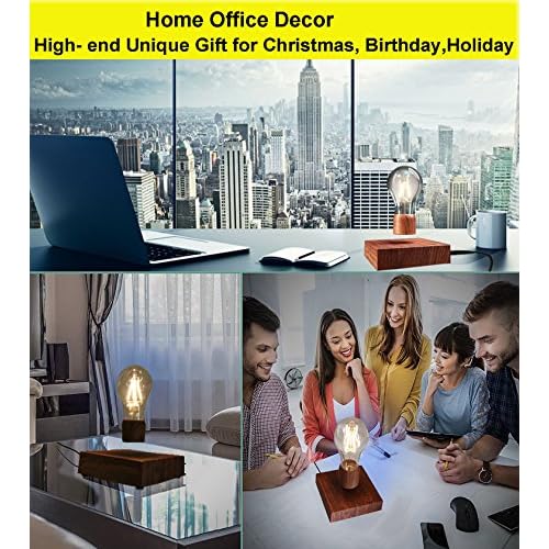 VGAzer Magnetic Levitating Floating Wireless LED Light Bulb Desk Lampfor Unique Gifts, Room Decor, Night Light, Home Office Decor
