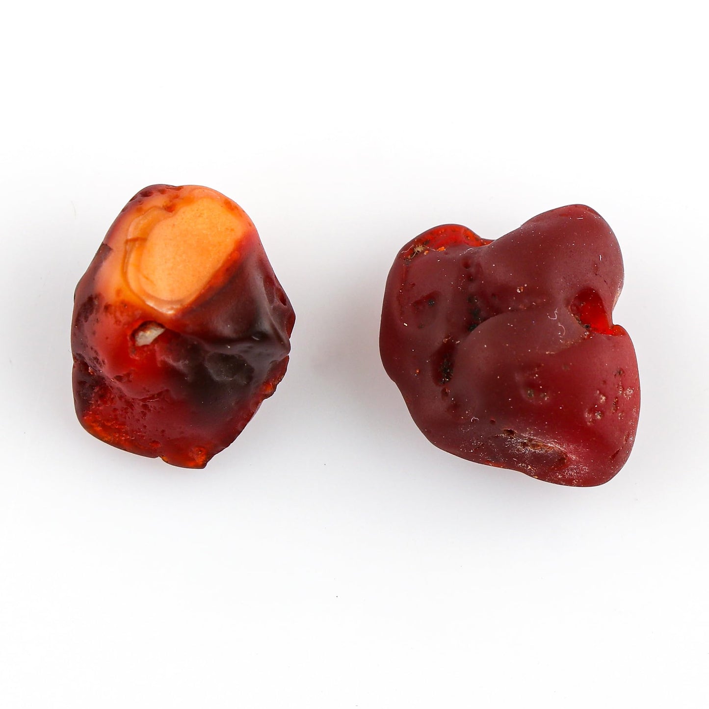CRYSTALIS (2pcs) Mexican Fire Opal Wholesale Natural Raw Crystals Stones, Loose Bulk Rough Jewelry Making Supply, Chakra Healing, Wire Wrapping, DIY, Cabbing, Tumbling, Collectible Gemstones (10-15mm)
