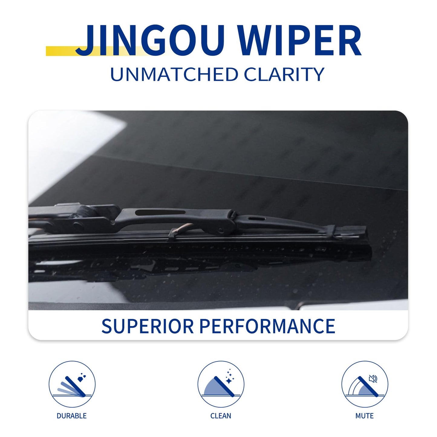 JINGOU 17''+17''Wiper Blades,Compatible with Toyota Corolla 1978-1983 Premium All-Season Windshield Wiper Blades-Driver and Passenger Side,Automotive Replacement Windshield Wiper Blade(Pack Of 2)