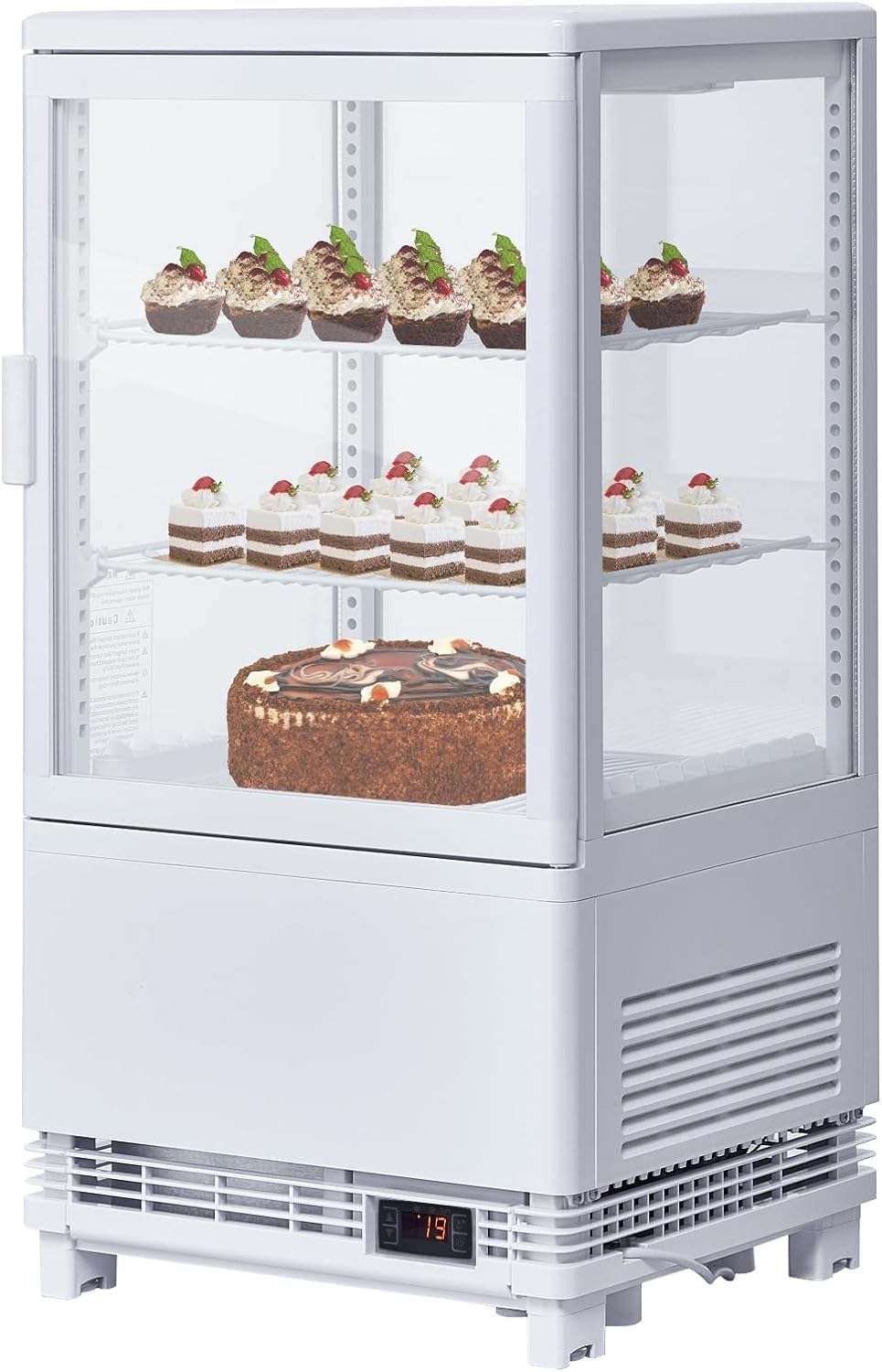ActiveTrail Commercial Beverage Refrigerator, Upright Beverage Display Refrigerator with Double Glass Door and Adjustable Shelves, Refrigerated Beverage Cooler for Restaurants, Bars, Shops