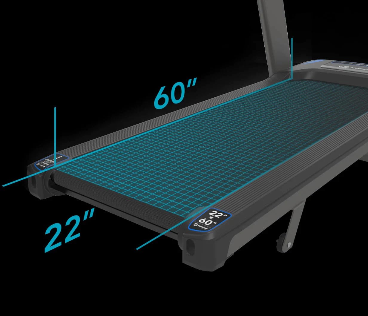 Horizon Fitness 7.4 AT Studio Series 3.5 HP Smart Treadmill with Bluetooth and Incline, Heavy Duty Folding Treadmill 350lbs Weight Capacity, Pro Running Machine for Home Exercise and Running with Apps