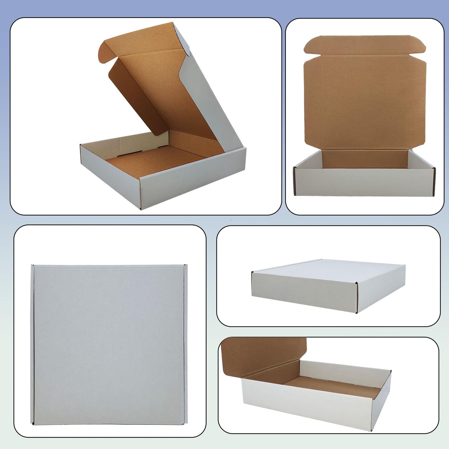 10 x 10 x 2 inch Shipping Boxes Set of 25， White Corrugated Cardboard Box Mailer Boxes for Packaging Small Business Shipping，Mailing Boxes Bulk for Birthday Wedding Party Book Literature Gift Giving