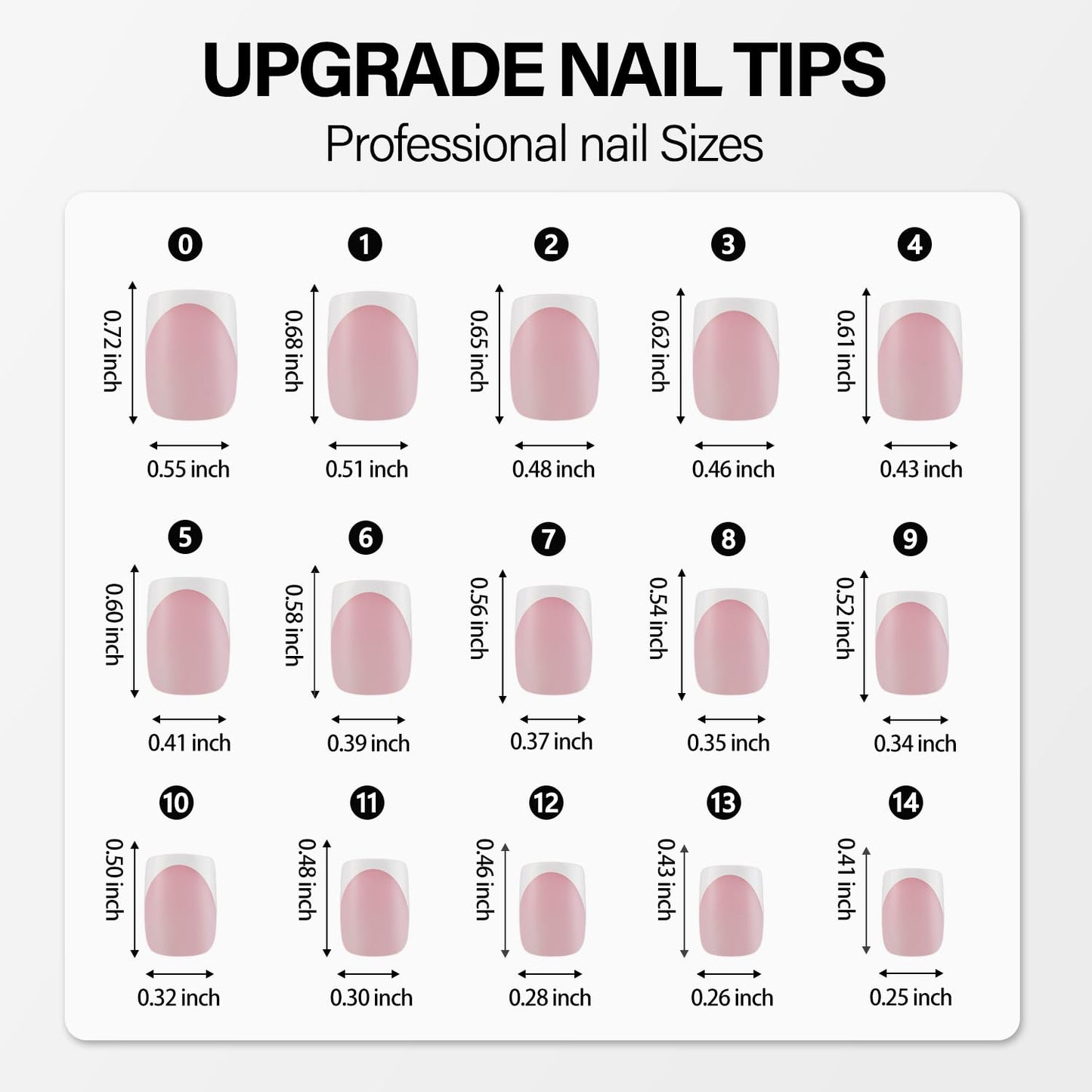 Vansiho French Gel Nail Tips 600Pcs, Short Square Soft Gel Nail Tips, Pink French Tips Press on Nails, Fake Nails with Box for Nail Art DIY 15 Sizes