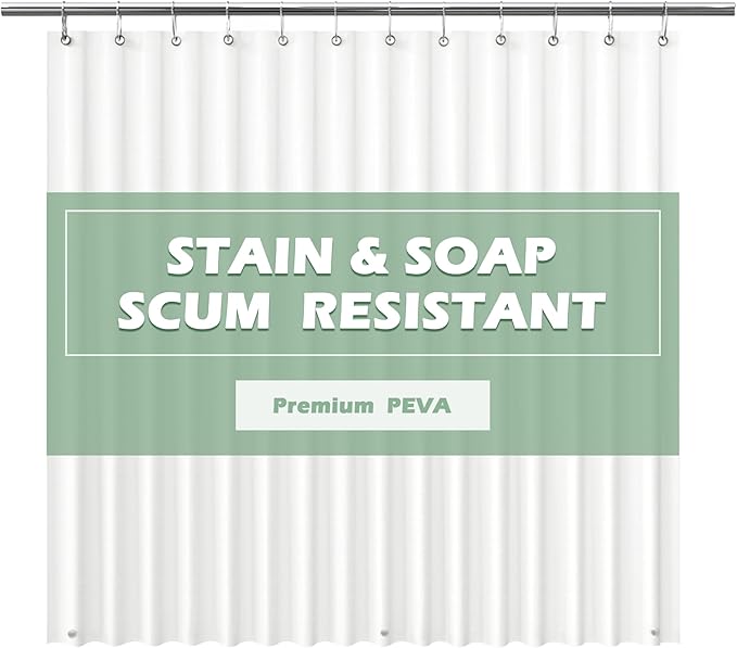 EHZNZIE Frosted Shower Curtain Liner 72x84, PEVA Waterproof Bath Curtain, No Chemical Smell, 3 Weighted Magnets, Durable with Rustproof Metal Grommets