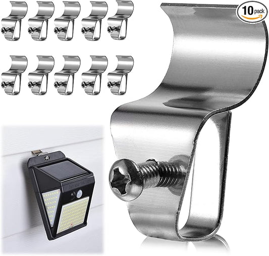 HUXOR No-Hole Needed Vinyl Siding Clips Hooks Hanger for Hanging Solar Powered Lights on Vinyl Siding with No Nails No Drilling, Easy Removal (10 Pack)