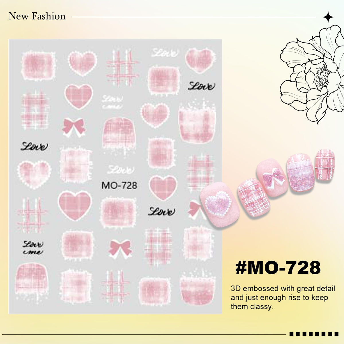 6 Sheets Bow Nail Stickers for Nail Art Red Pink Purple Blue Brown Bow Heart Designs 5D Embossed Self Adhesive Nail Decals for Women DIY Manicure Decoration YX1239