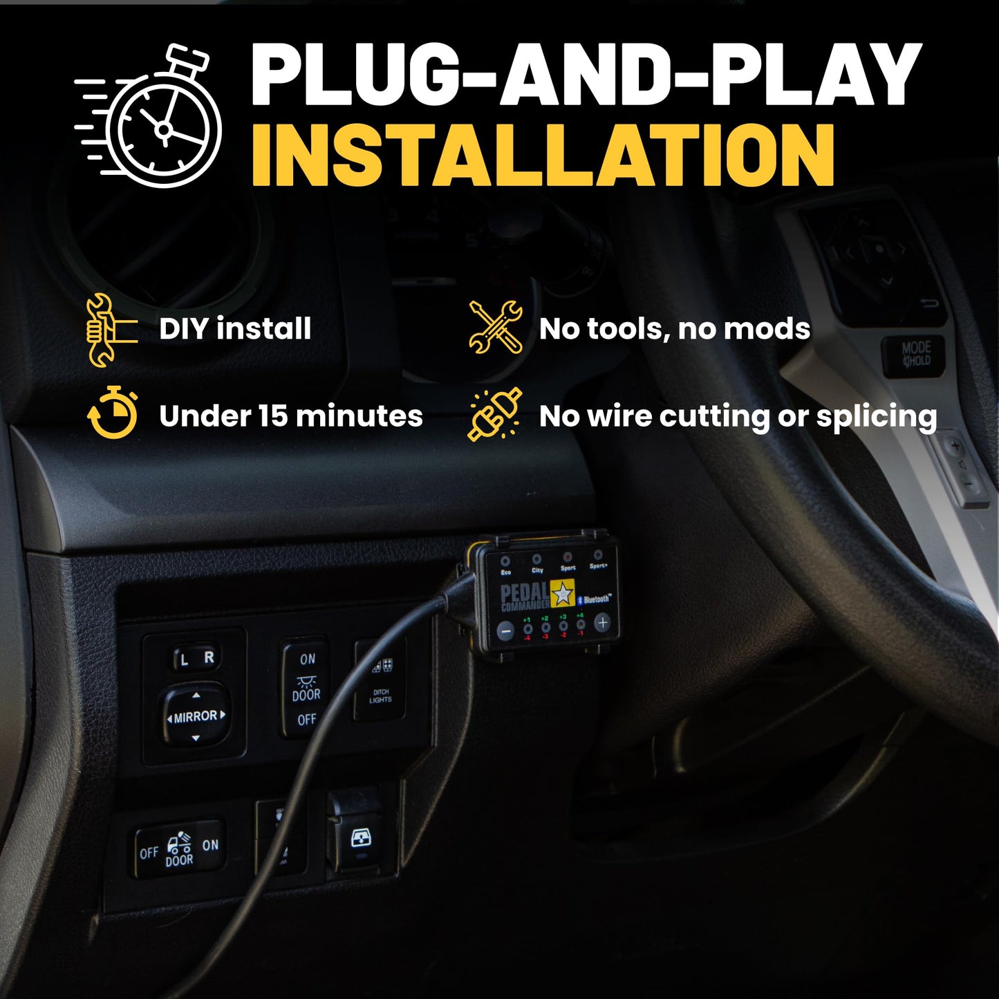PEDAL COMMANDER Throttle Response Controller Compatible with Toyota Tundra 2007-2021 - Plug-and-Play, 4 Driving Modes, App Control, Off-Road Throttle Controller Performance Mods, Tundra TRD Parts
