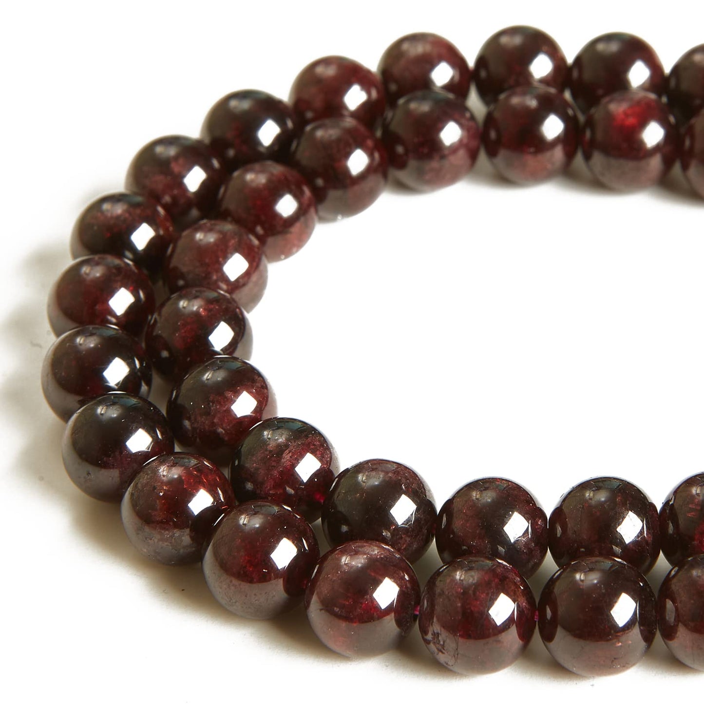 35pcs 10mm Garnet Beads Natural Gemstone Beads Round Loose Beads for Jewelry Making