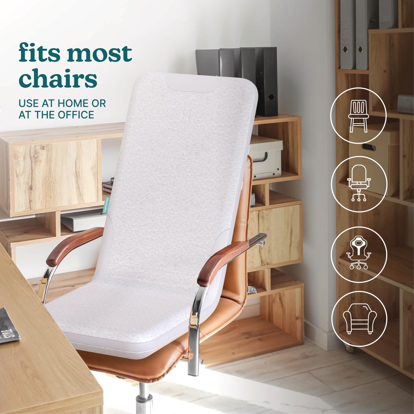 Homedics ShiatsuFlex Massage Cushion, Advanced Shiatsu Therapy, FlexTrack Technology, Deep-Kneading for Pain Relief in Back, Shoulders & Leg Muscles, Soothing Heat, Lightweight & Portable