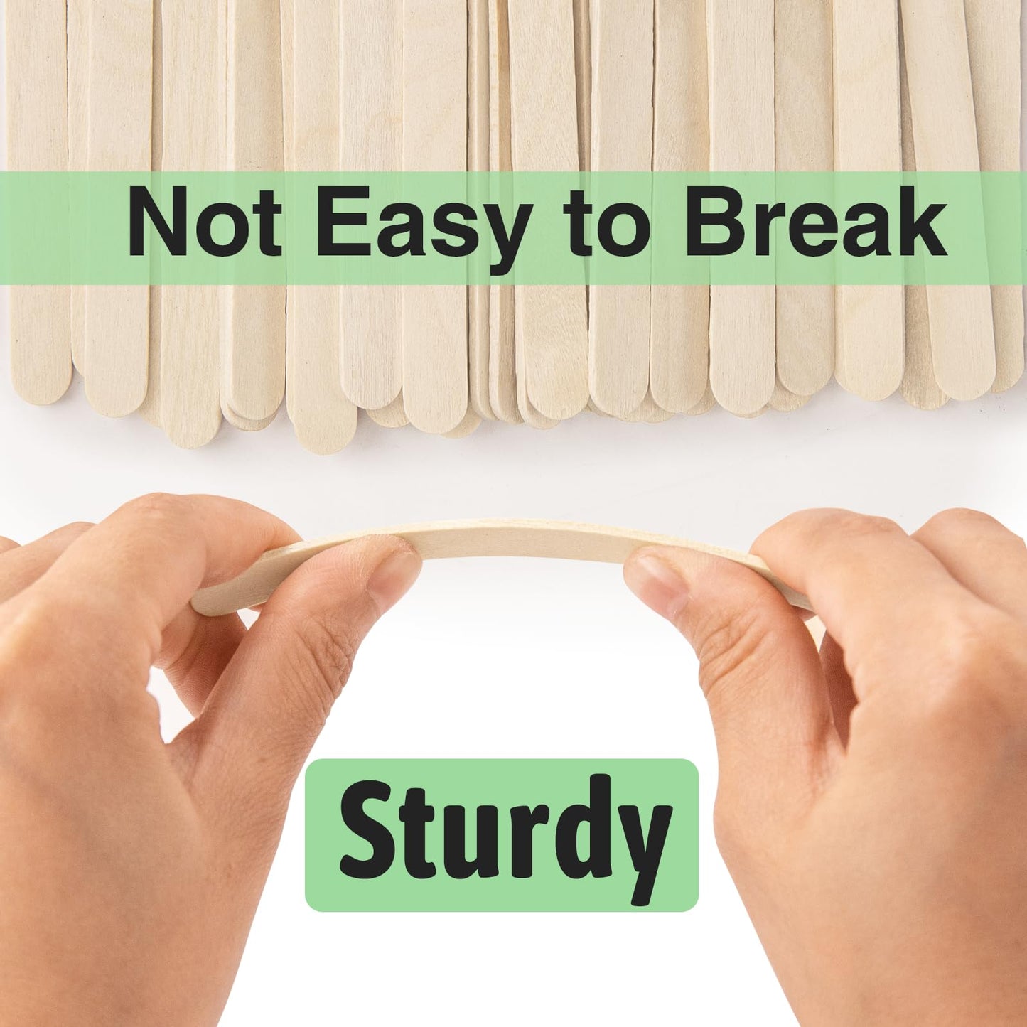 WISYOK 1500 Pcs Wooden Popsicle Sticks for Crafts, 4.5 Inch, Lollipop & Ice Cream Sticks for Creative Designs or DIY Craft, Home Art Projects
