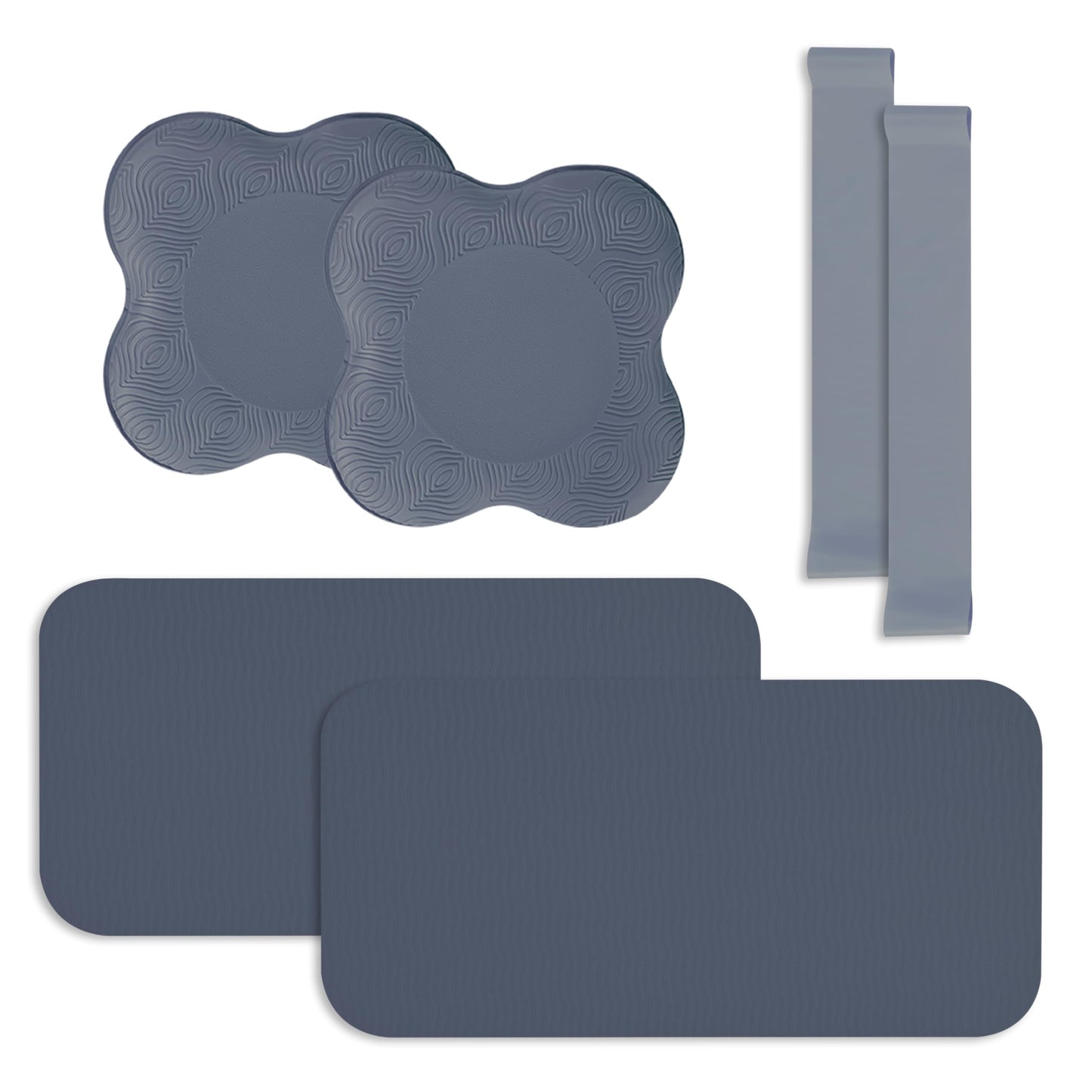 Yoga Knee Support Pad for Women Pilates Kneeling Cushion | Elbows Wrist Hands Head Foam Extra Thick Men Exercise Knees Pads Set of 6 Pieces (Gray）