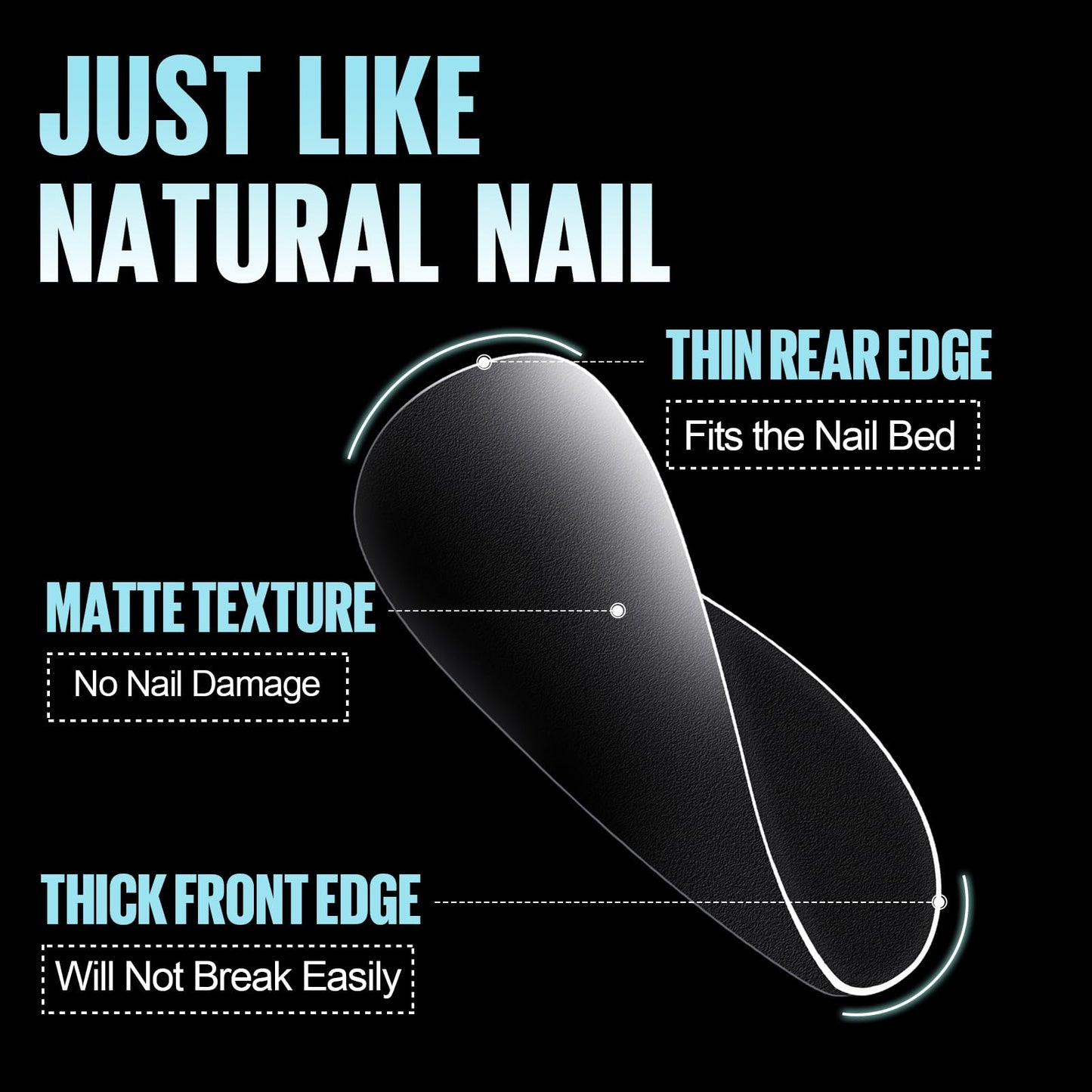 TOMICCA Short Oval Gel Tips, Oval Gel Nail Tips, No File Full Cover Press On Nails, Double Sided Matte Nail Tips, 360Pcs 15 Sizes Professional Nail Salon Manicure at Home for Girls and Women
