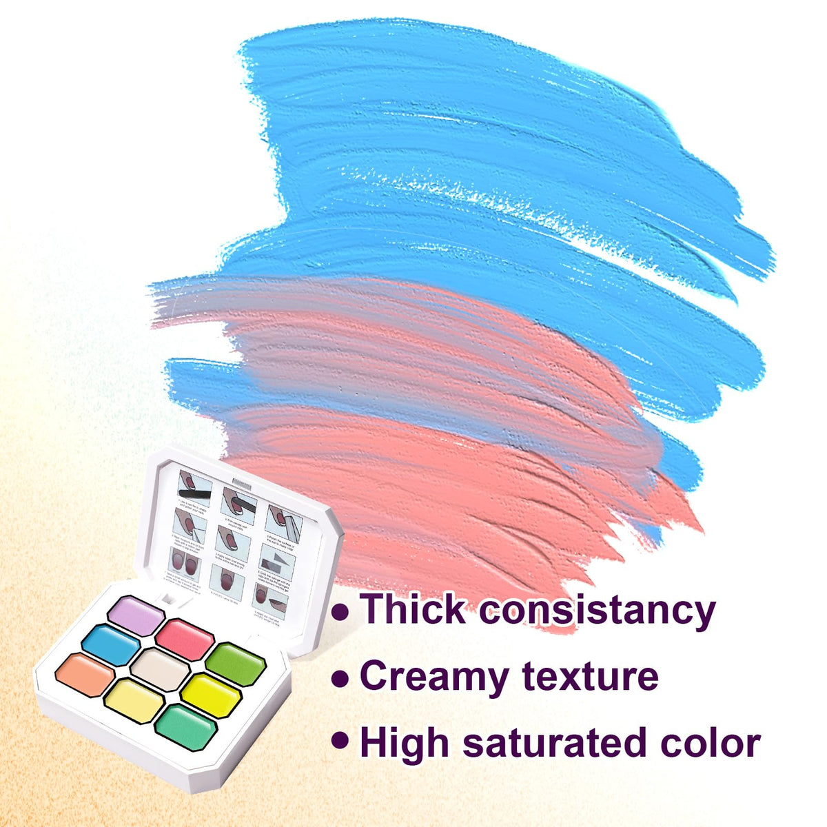 U-Shinein Gradient Painting Gel, 9 Colors Ombre Gel Nail Polish for 3D Nail Sculpting Gel Painting Effect Pigment Pat Nails Aura Nails, French Manicure Long Lasting Home Salon Nail Art Easter Egg