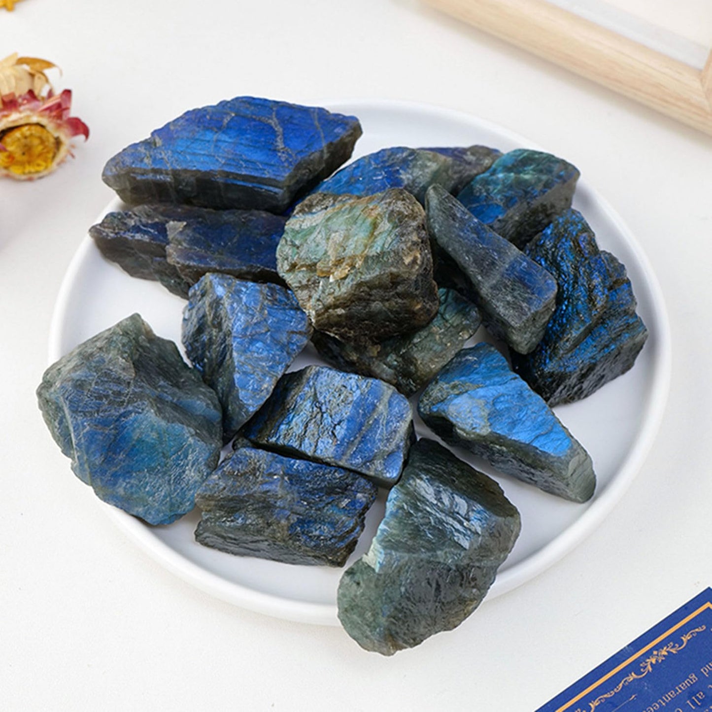 Labradorite Raw Crystals Healing Crystals Natural Rough Stones 1.2-2" for Tumbling, Fountain Rocks, Yoga, Meditation, Polishin, Gift 23