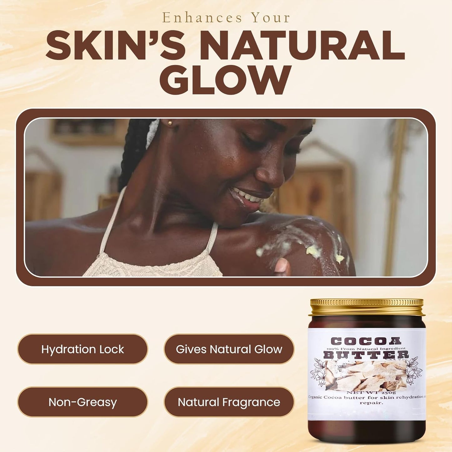 Cocoa Butter for Skin Care, Moisturizing and Nourishing, 1 Ounce (Pack of 1)